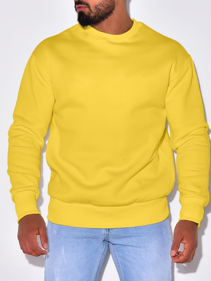 Herr Ledig Crew Neck College-Tröja med Ribbstickade Muddar