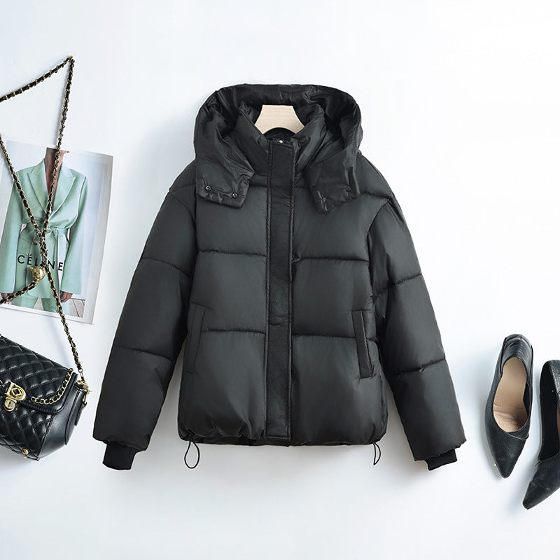 Dam nano compact thermal quiltad jacka med high sjalkrage, concealed front placket, och internal fåll drawstring