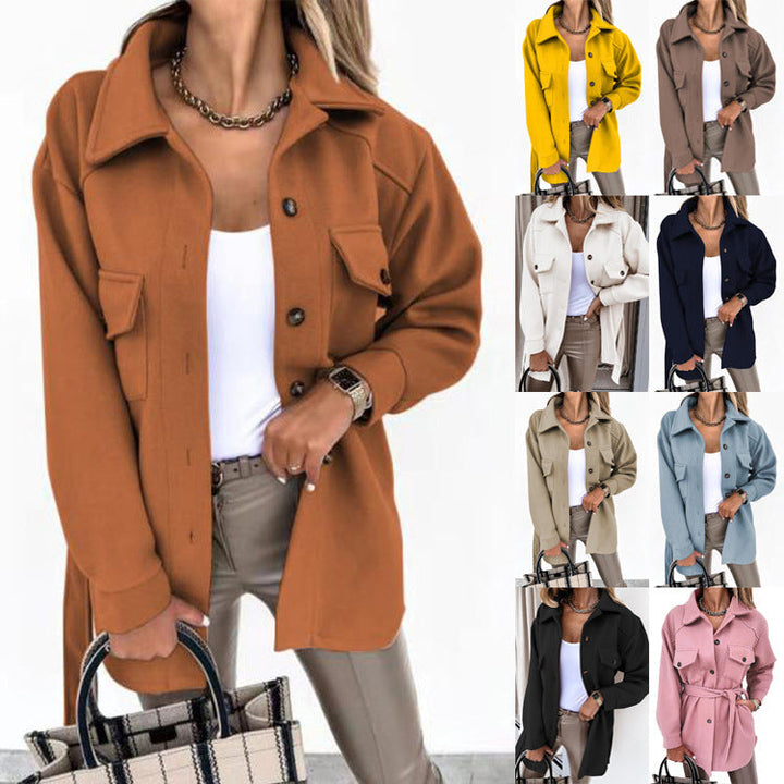 Dam oversize skjortjacka med Flap fickor