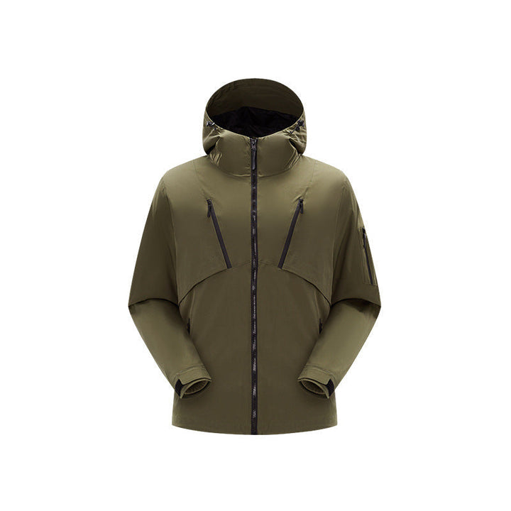 Herr Teknisk Softshell Jacka med Huva, Vattenavvisande Membran och Flera Dragkedja Fickor
