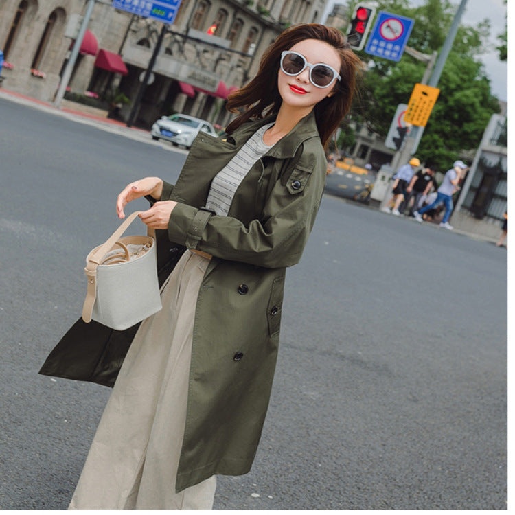 Dam Mid-length trenchcoat med figure-flattering knytband och justerbar muddar