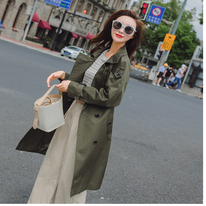Dam Mid-length trenchcoat med figure-flattering knytband och justerbar muddar