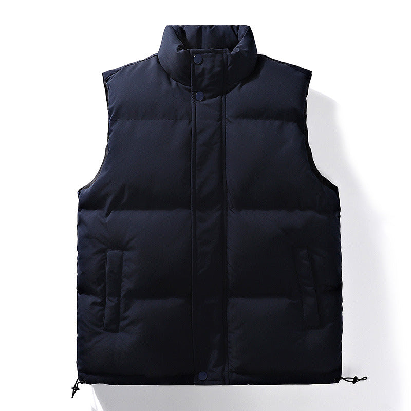 Dam oversize Puffer väst med hög Standing krage, fram Placket, och justerbar dragsko fåll