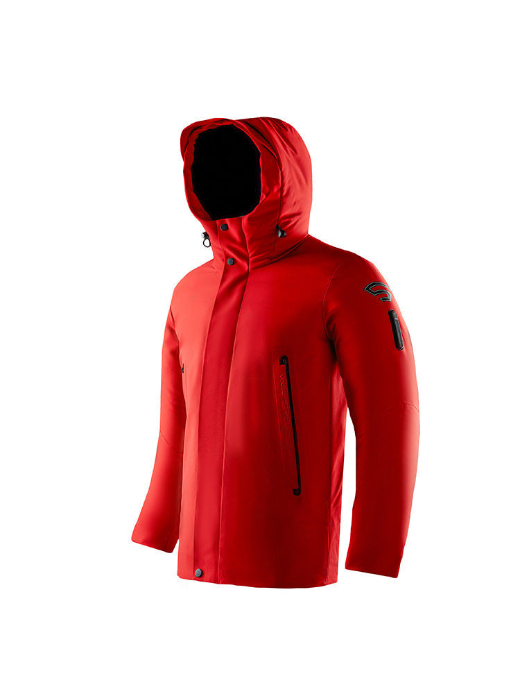 Herr Vindskyddande och Andningsbar Softshell Parka med Huva