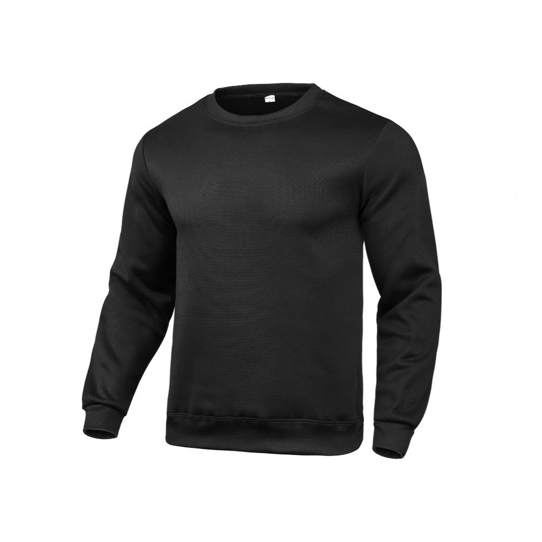 Herr Nan Klassisk Round Neck College-Tröja med Mjuk Fleece Inner Foder, Ribbad Fåll, och Reinforced Sömmar
