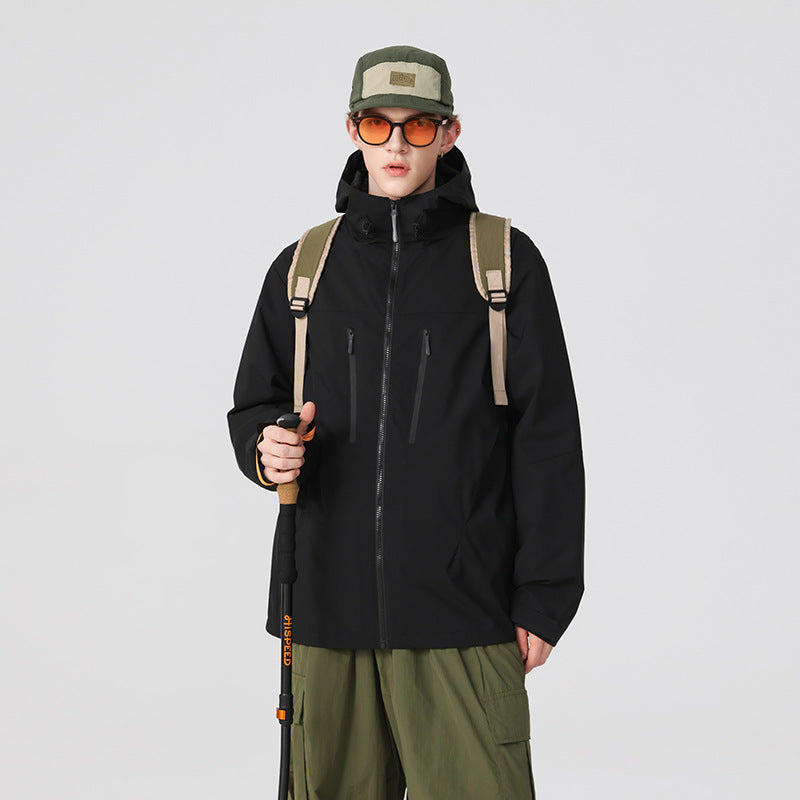 Dam Technische Wasserfeste Softshell‑regenjacke med huva, Versiegelten Nähten och Vertikalen Reißverschlusstaschen
