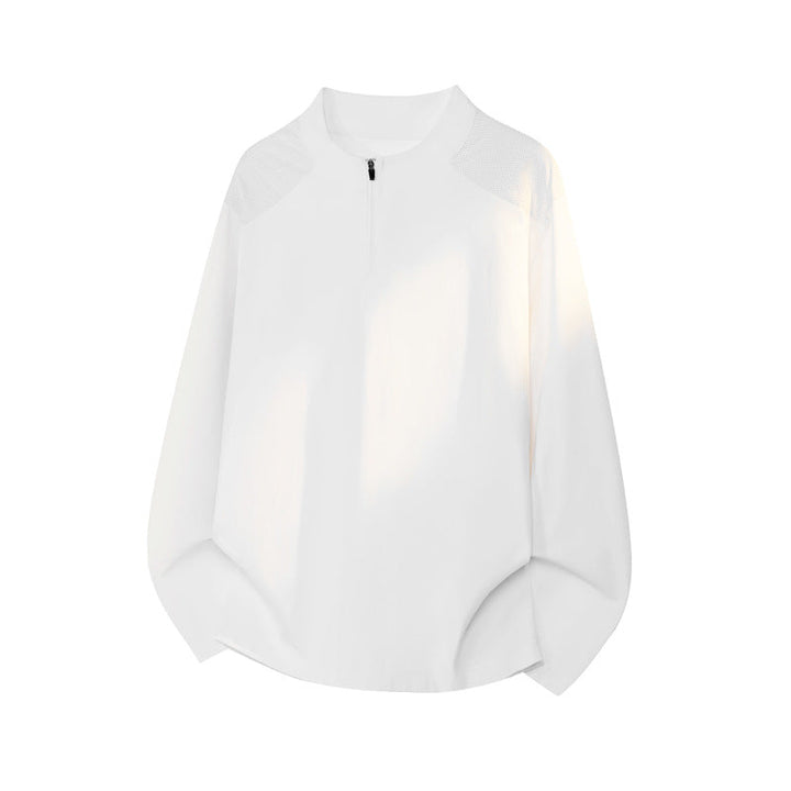 Herr Sportig Ståkrage Pullover med Dragkedja