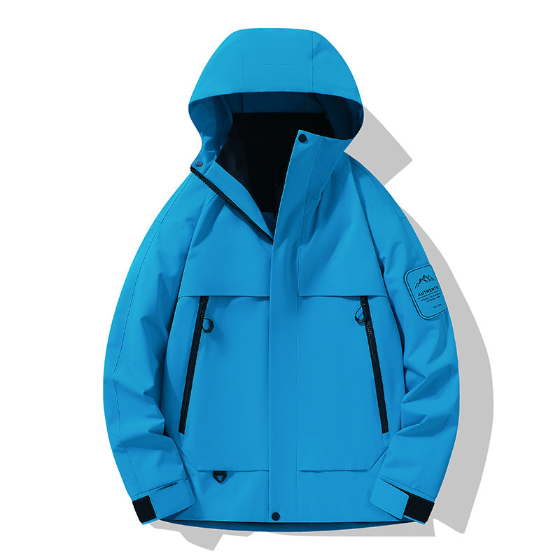 Herr Multifunctional Vattentät Softshell Regnjacka med Uttagbar Fleece Inre Jacka