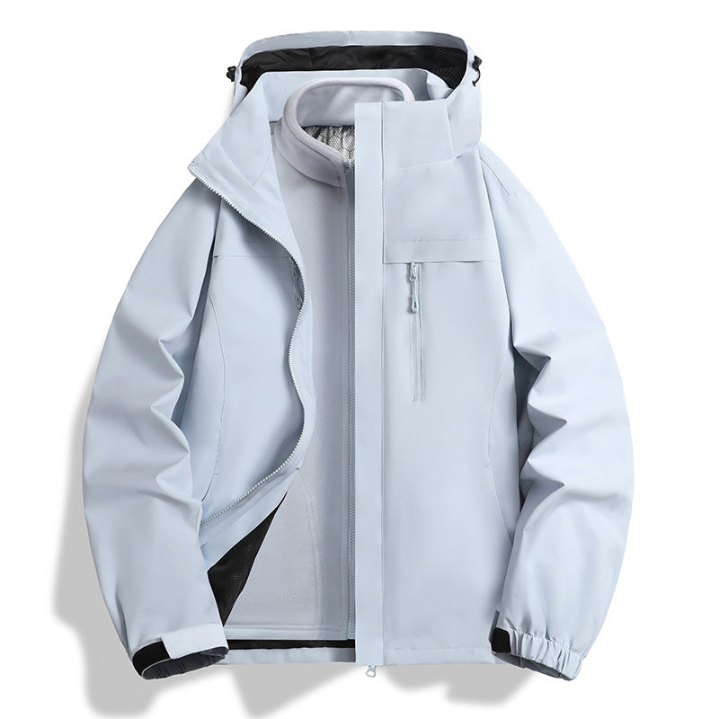 Herr two-in-one softshell hybrid jacka med avtagbar fleece inner jacka och vattenavvisande membran