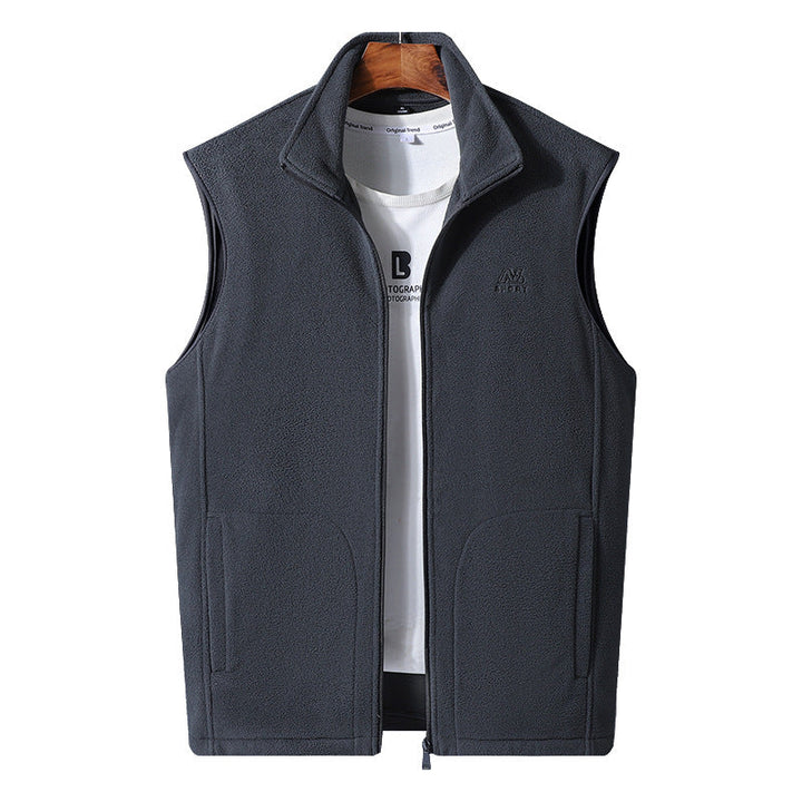 Herr Microfleece Termisk Väst med Vindtät Fram, Ståkrage, och Concealed Sidofickor