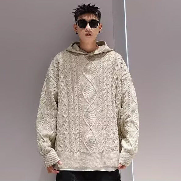 Herr Chunky Stickad Luvtröja Pullover