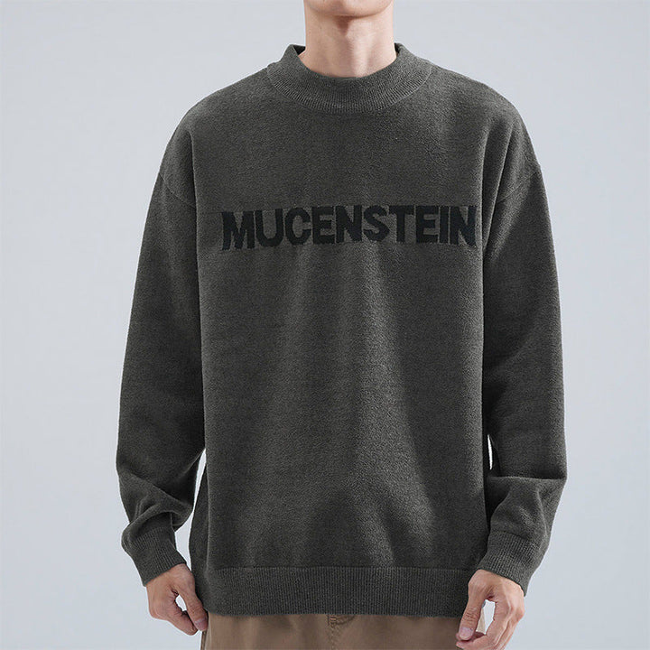 Herr Bekväm Oversized Tröja med Graphic Tryck