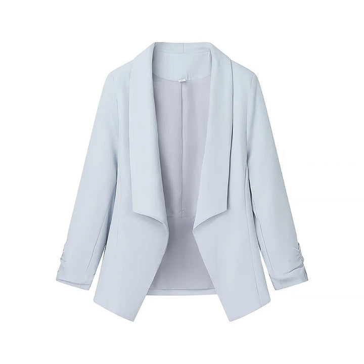 Dam locker falling Waterfall blazer jacka med gathered ärm cuffs