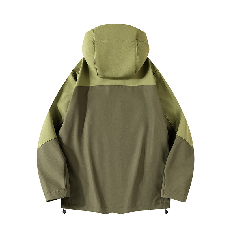 Herr Hybrid Softshell Jacka med Huva, Andningsbar Fleecefoder &amp; Dold Dragkedja Fickor
