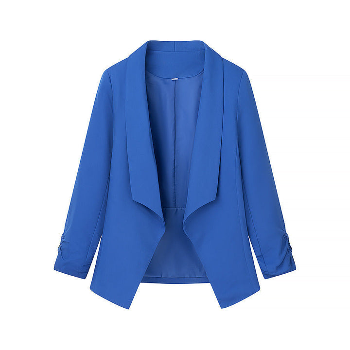 Dam locker falling Waterfall blazer jacka med gathered ärm cuffs