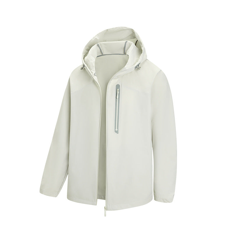 Herr Andningsbar Softshell-Jacka med Huva med Wasserdichter Brusttasche och Elastischem Saum