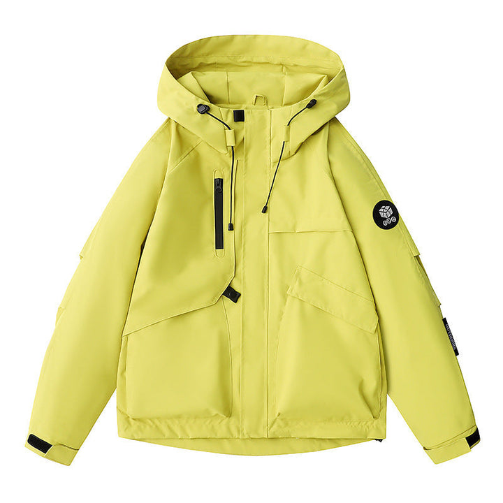 Herr Weatherproof med Huva Field Jacka med Multifunctional Fickor, Adjustable Huva, och Chin Protection