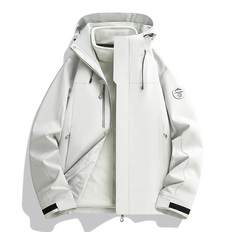 Unisex vattenavvisande softshelljacka med fleecefoder och justerbar huva