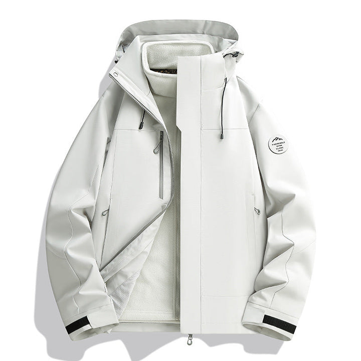 Unisex vattenavvisande softshelljacka med fleecefoder och justerbar huva