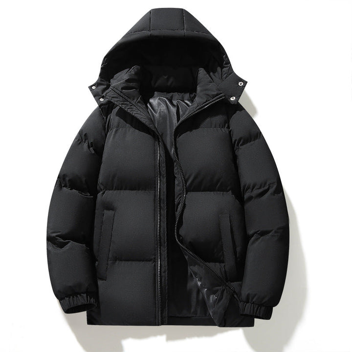 Herr Urban med Huva Quiltad Jacka med Matte Surface och Insulating Filling