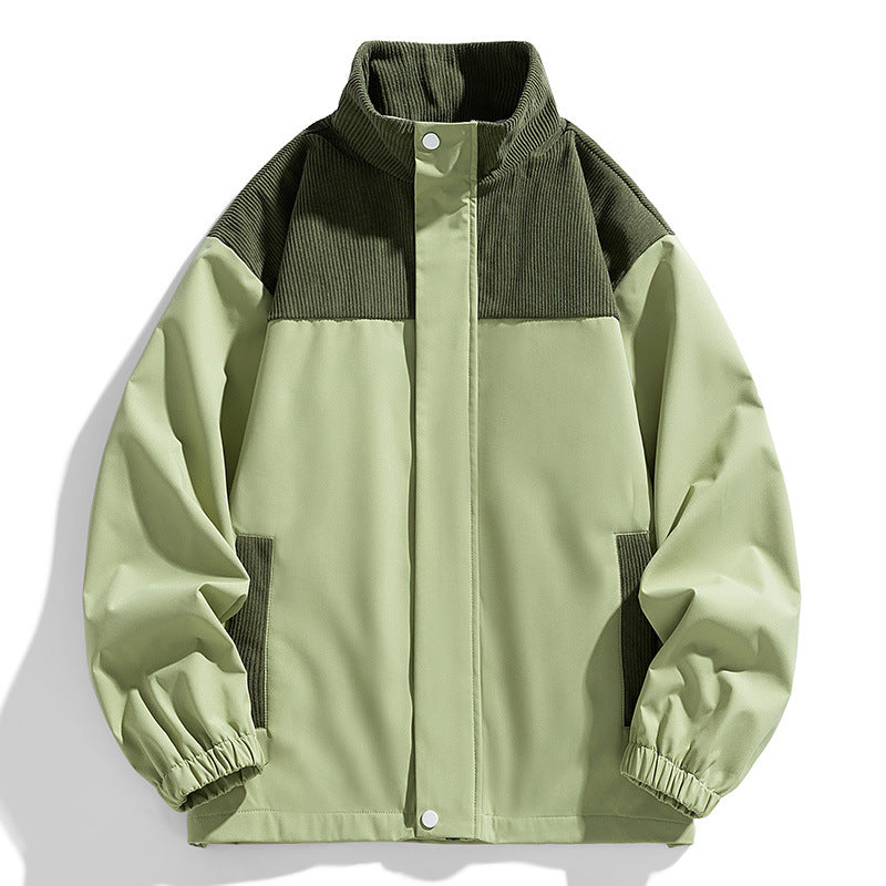 Dam oversize övergångsjacka med Cord Trim och Stand krage