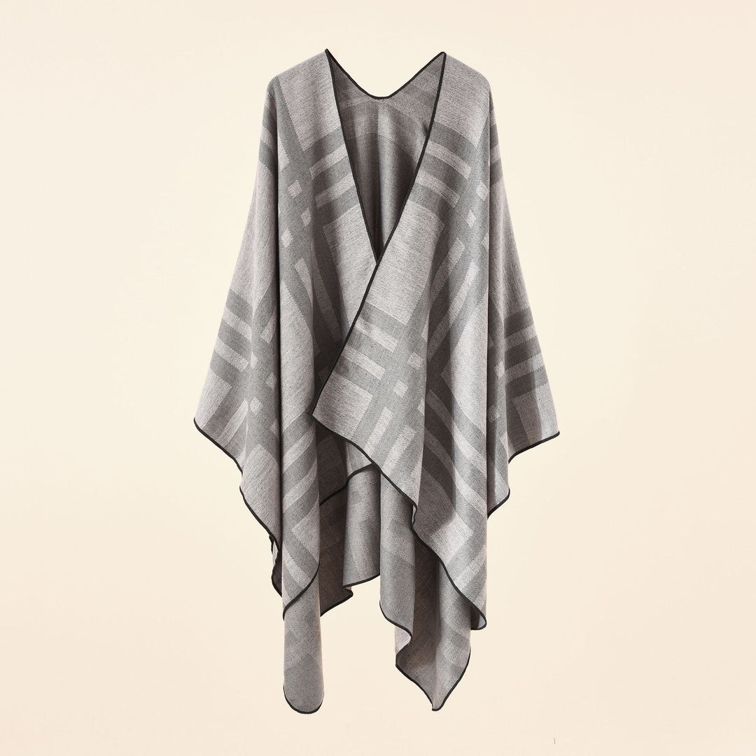 Dam Jacquard poncho med Paisley mönster