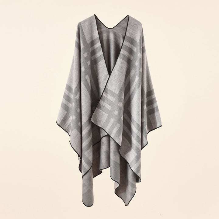Dam Jacquard poncho med Paisley mönster