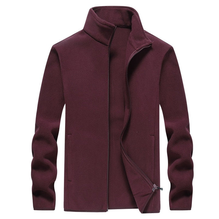 Herr Fleece Jacka med Ståkrage, Fullängd Dragkedja &amp; Sidofickor