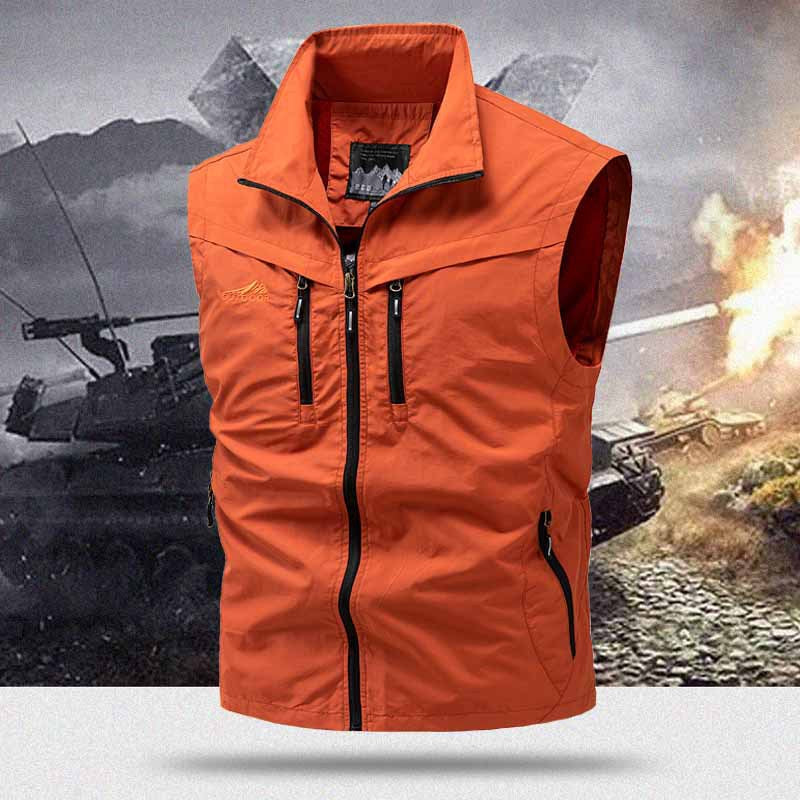 Herr Technical Utility Väst med Hög Krage och Multi-Pockets