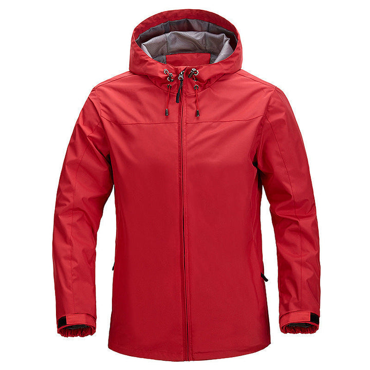 Unisex lätt Packable Rain och Wind jacka med justerbar huva och andningsbar foder
