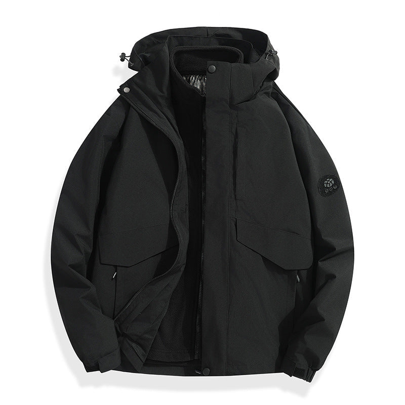 Herr lätt softshell regnjacka med Avtagbar fleecefoder, Sealed Sömmar och flerafunktionell Fickor