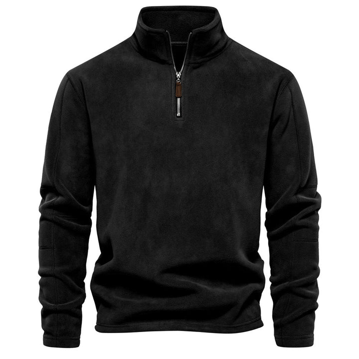 Herr Lätt Fleece Pullover med Kort Dragkedja och Ståkrage