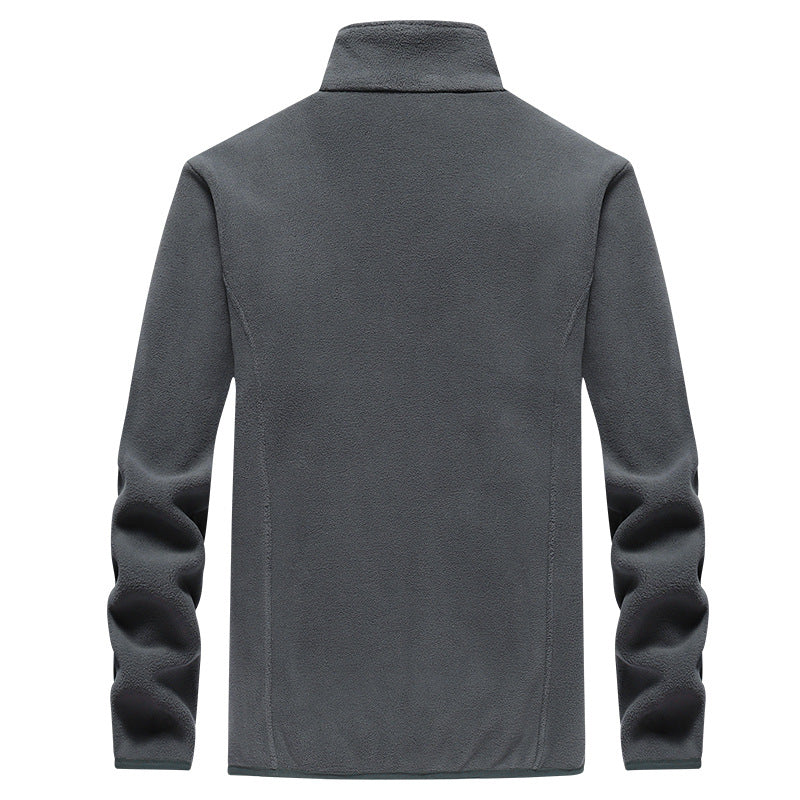 Herr Fleece Jacka med Ståkrage, Fullängd Dragkedja &amp; Sidofickor