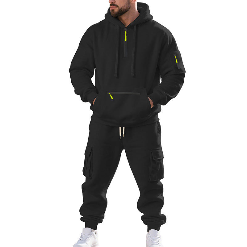 Herr Nan Utilitarian Luvtröja och Cargo Joggingbyxor Set