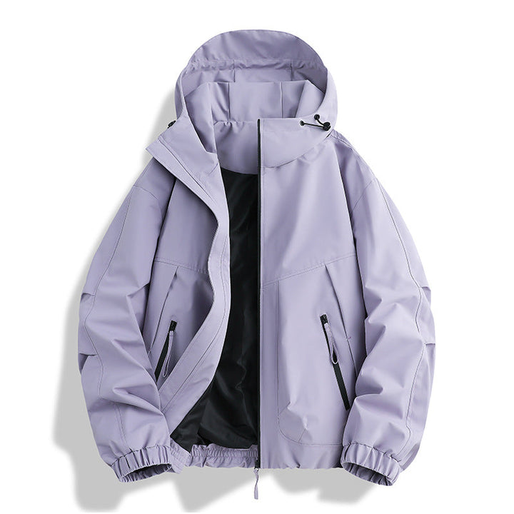 Herr Vattentät med Huva Utility Parka med Welded Sömmar, Adjustable Huva, och Concealed Dragkedja Fickor