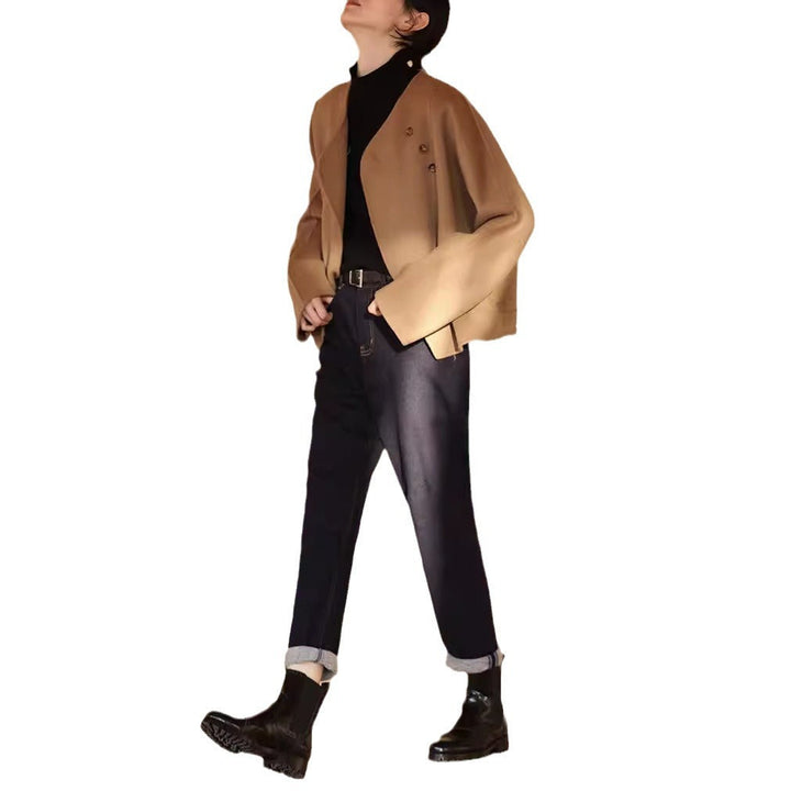 Dam elegant och cozy jacka med asymmetrical skärning Drune