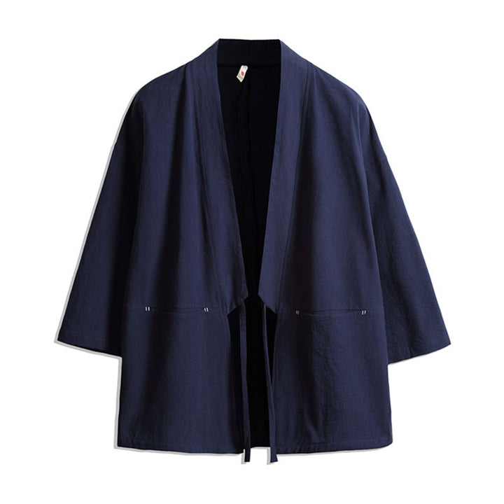 Unisex kimono jacka in oversize skärning gjord lätt bomull blend med knytband