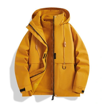 Dam med huva Utility Parka med vattentät membrane, stor framfickor &amp; justerbar fåll