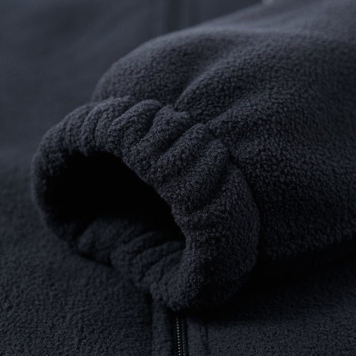 Herr Thermo Fleece Jacka med Double-Layered Sherpa Inre Foder och Standing Krage