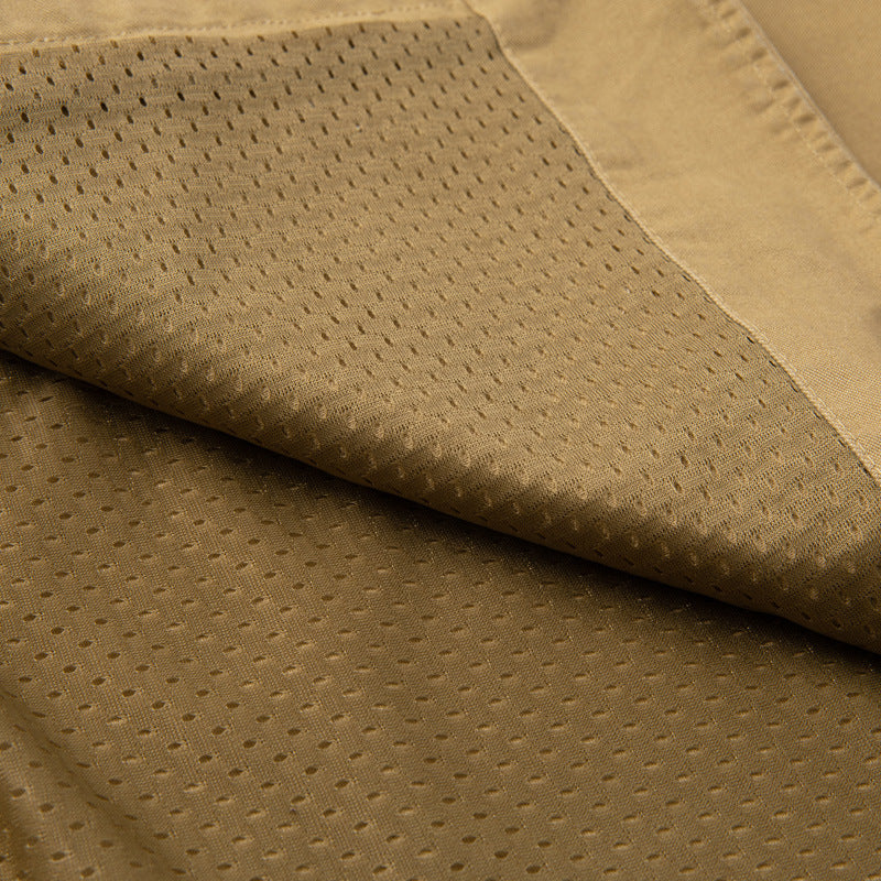Herr Sleeveless Utility Canvas Väst med V-Neck, Knapplist, och Utanpåfickor