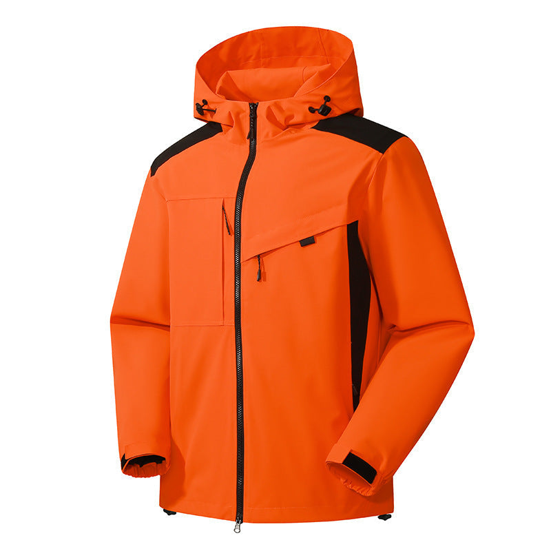 Herr Softshell Utomhus Jacka med Vattentät Membrane och Justerbar Huva