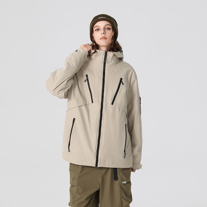 Herr Teknisk Softshell Jacka med Huva, Vattenavvisande Membran och Flera Dragkedja Fickor