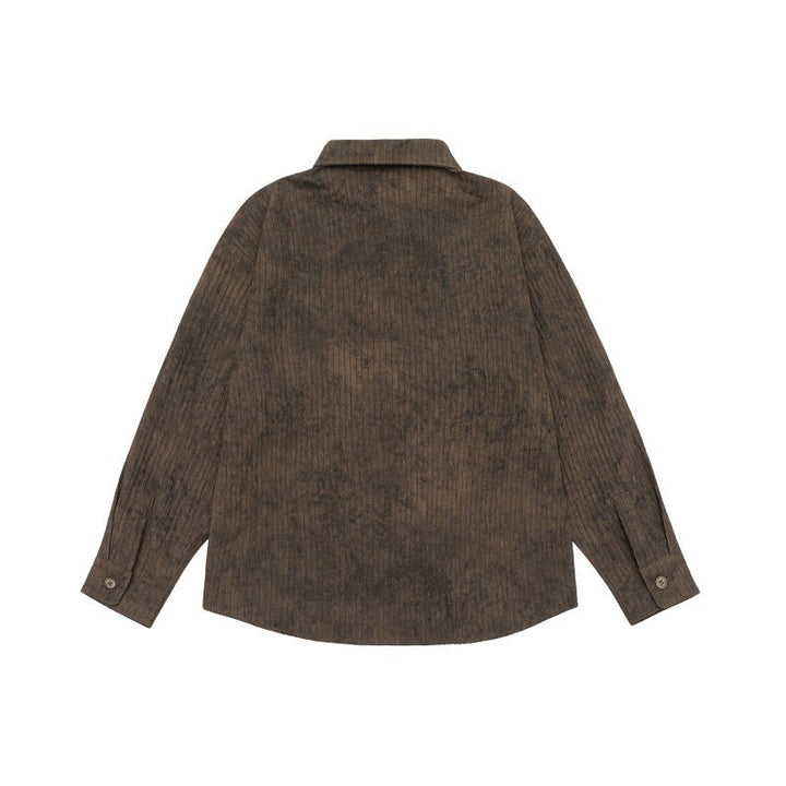 Unisex Lätt Oversized Skjorta Jacka med Washed Texture och Bröstficka