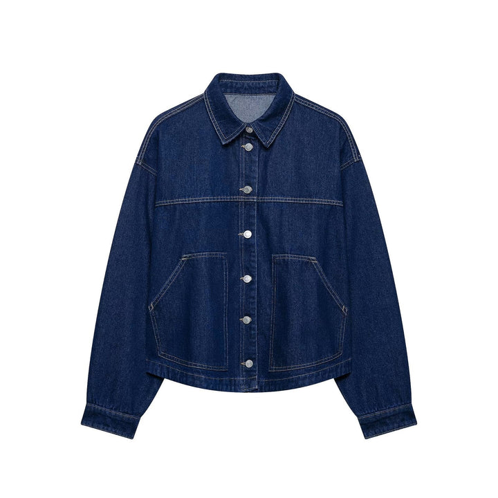 Dam Oversize Worker Jacka Tillverkad av Bomull Twill