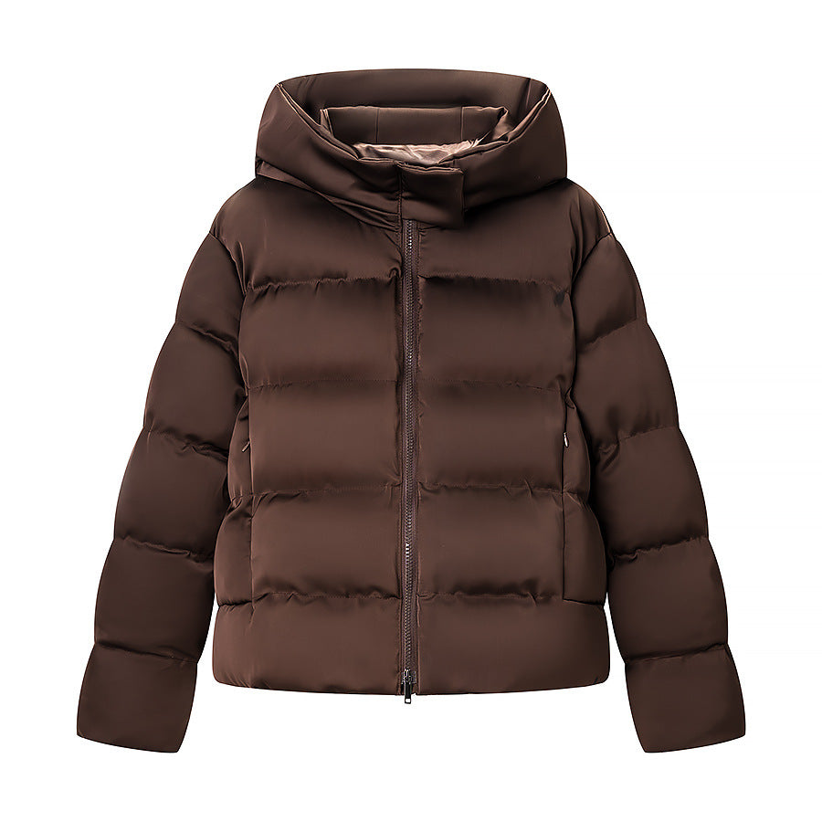 Dam vadderad oversize vadderad jacka med Volume ärmar och Removable med huva krage