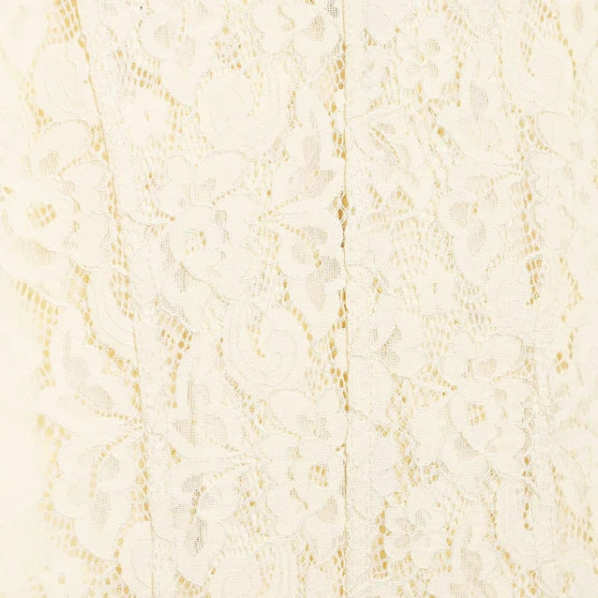 Dam Kort Lace Jacka i Military Look med Stå Krage och Dekorativ Knapp Knäppning