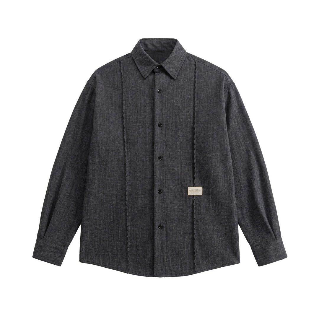 Herr oversize skjortjacka i Ljus Denim Look med Visible Dekorativ Sömmar