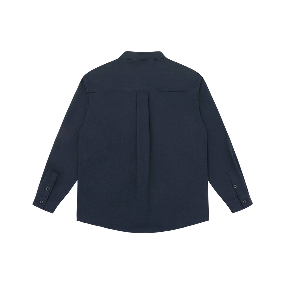 Unisex Skjorta Jacka med Ståkrage, Concealed Knapplist, och Lapp Breast Fickor