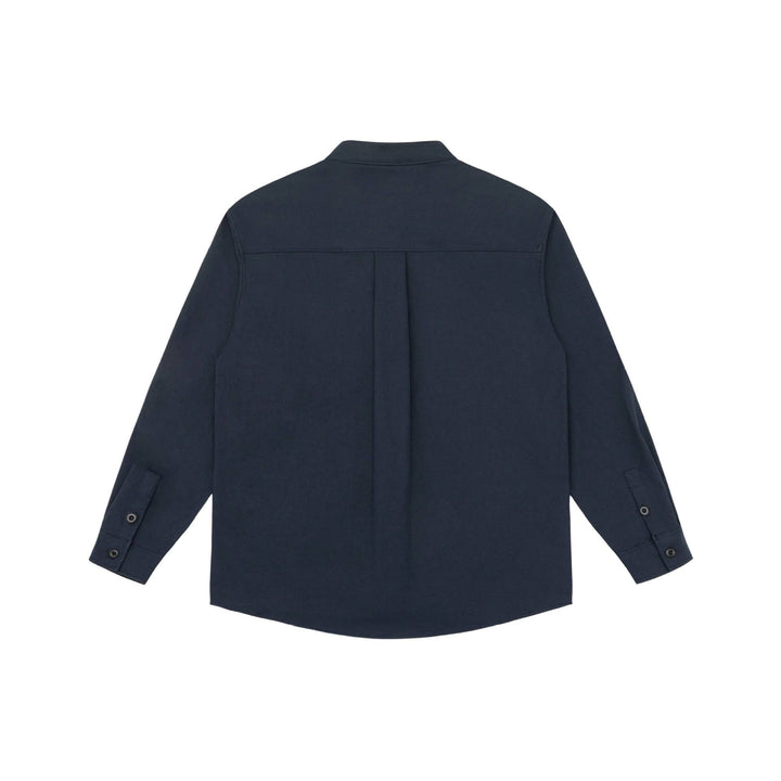 Unisex Skjorta Jacka med Ståkrage, Concealed Knapplist, och Lapp Breast Fickor