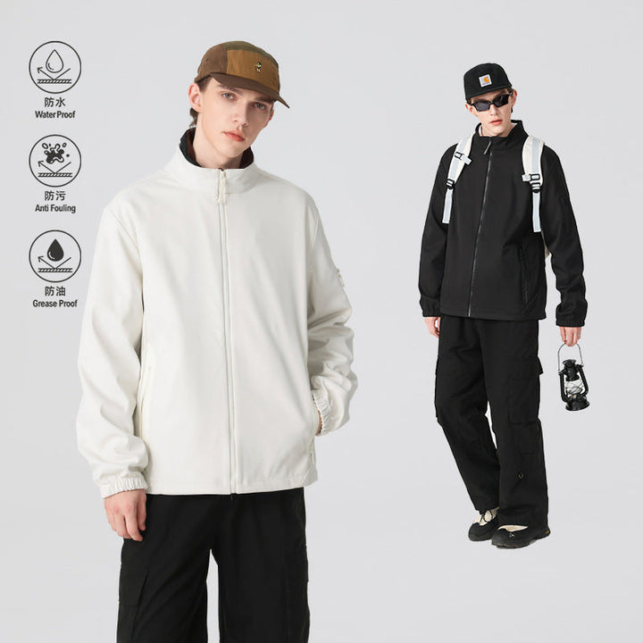 Unisex Lätt Softshelljacka med Stå Krage, Full-Length Dragkedja och Arm Ficka